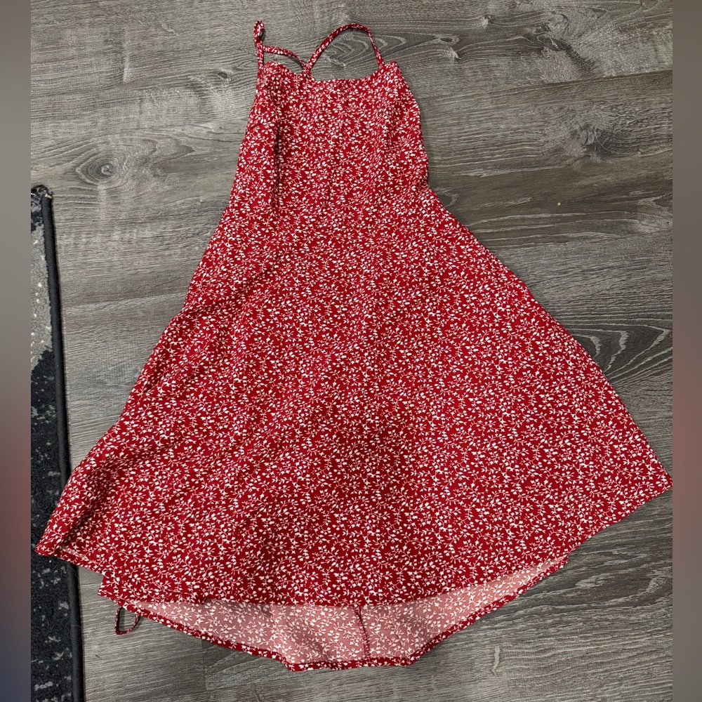 SHEIN Open Back/Cross tie Floral Dress